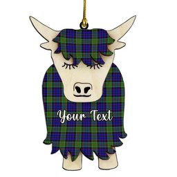 ScotsTee Shop Scottish Newman SC Couple Tartan Highland Cow Ornament Acrylic