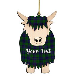 ScotsTee Shop Scottish Lockhart Modern Couple Tartan Highland Cow Ornament Acrylic