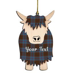 ScotsTee Shop Scottish MacGregor Hastie Couple Tartan Highland Cow Ornament Acrylic