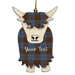 ScotsTee Shop Scottish MacGregor Hastie Couple Tartan Highland Cow Ornament Acrylic