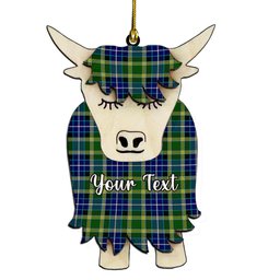 ScotsTee Shop Scottish McKellar Ancient Couple Tartan Highland Cow Ornament Acrylic