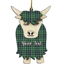 ScotsTee Shop Scottish McDonald Lord of the Isles Hunting Modern Couple Tartan Highland Cow Ornament Acrylic