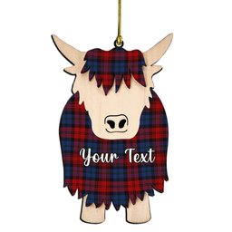 ScotsTee Shop Scottish McLachlan Modern Couple Tartan Highland Cow Ornament Acrylic
