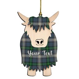ScotsTee Shop Scottish McDowell Couple Tartan Highland Cow Ornament Acrylic