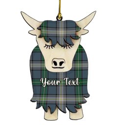 ScotsTee Shop Scottish McDowell Couple Tartan Highland Cow Ornament Acrylic
