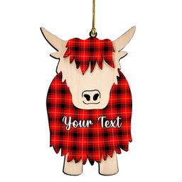 ScotsTee Shop Scottish MacIver Modern SC Couple Tartan Highland Cow Ornament Acrylic
