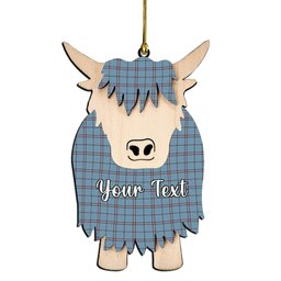 ScotsTee Shop Scottish MacDonald from Rawtenstall Couple Tartan Highland Cow Ornament Acrylic