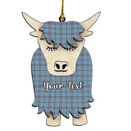 ScotsTee Shop Scottish MacDonald from Rawtenstall Couple Tartan Highland Cow Ornament Acrylic