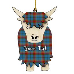 ScotsTee Shop Scottish Traill Couple Tartan Highland Cow Ornament Acrylic