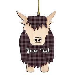 ScotsTee Shop Scottish MacPherson Hunting Couple Tartan Highland Cow Ornament Acrylic
