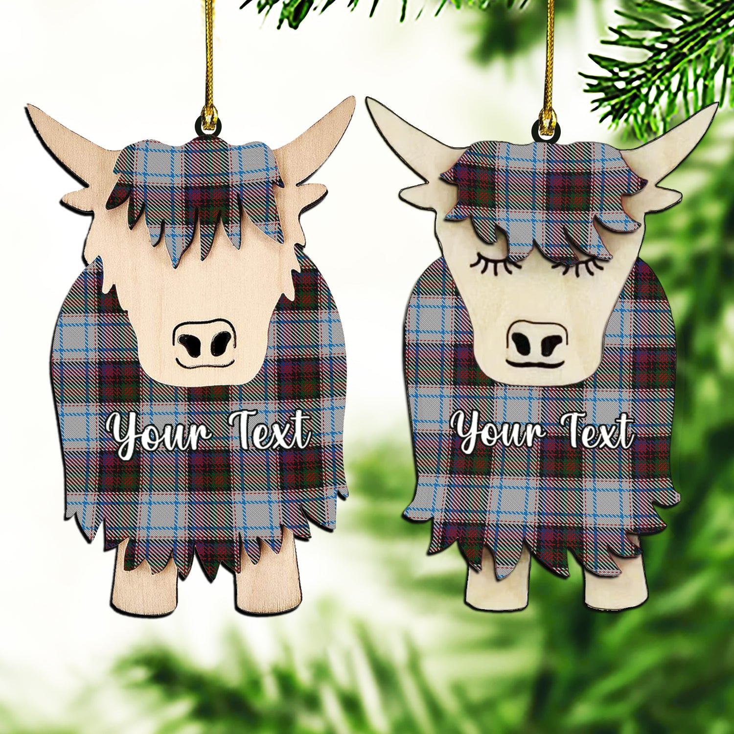 ScotsTee Shop Scottish MacDonald Dress Ancient Couple Tartan Highland Cow Ornament Acrylic