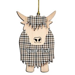 ScotsTee Shop Scottish Hog Ancient Couple Tartan Highland Cow Ornament Acrylic
