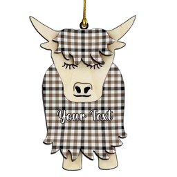 ScotsTee Shop Scottish Hog Ancient Couple Tartan Highland Cow Ornament Acrylic
