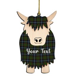 ScotsTee Shop Scottish McRae Hunting Couple Tartan Highland Cow Ornament Acrylic