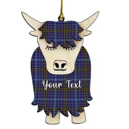ScotsTee Shop Scottish Knox 2 Couple Tartan Highland Cow Ornament Acrylic