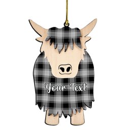 ScotsTee Shop Scottish YinYang Couple Tartan Highland Cow Ornament Acrylic