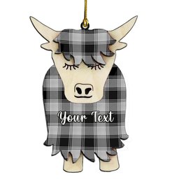 ScotsTee Shop Scottish YinYang Couple Tartan Highland Cow Ornament Acrylic