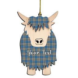 ScotsTee Shop Scottish Napier Ancient Couple Tartan Highland Cow Ornament Acrylic
