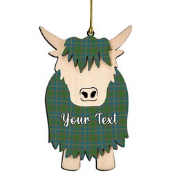 ScotsTee Shop Scottish Strang of Balkaskie Ancient Couple Tartan Highland Cow Ornament Acrylic