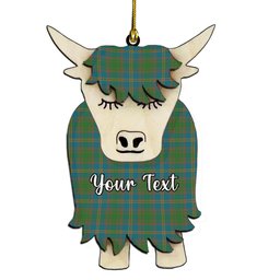 ScotsTee Shop Scottish Strang of Balkaskie Ancient Couple Tartan Highland Cow Ornament Acrylic