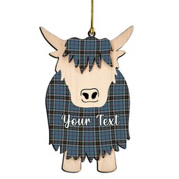 ScotsTee Shop Scottish Thomson Couple Tartan Highland Cow Ornament Acrylic