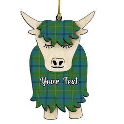 ScotsTee Shop Scottish Johnstone Ancient Couple Tartan Highland Cow Ornament Acrylic