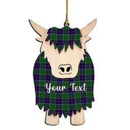 ScotsTee Shop Scottish Inkster Couple Tartan Highland Cow Ornament Acrylic