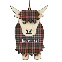 ScotsTee Shop Scottish Jacobite Dress 1 Couple Tartan Highland Cow Ornament Acrylic