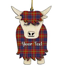 ScotsTee Shop Scottish Lermontov Couple Tartan Highland Cow Ornament Acrylic