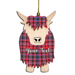 ScotsTee Shop Scottish Straiton Couple Tartan Highland Cow Ornament Acrylic
