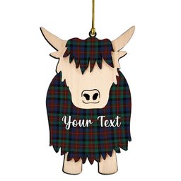 ScotsTee Shop Scottish Tennant Modern Couple Tartan Highland Cow Ornament Acrylic