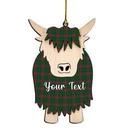 ScotsTee Shop Scottish Sillars 2 Couple Tartan Highland Cow Ornament Acrylic
