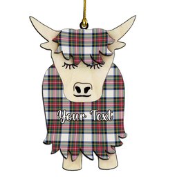 ScotsTee Shop Scottish Stewart Dress Modern Couple Tartan Highland Cow Ornament Acrylic