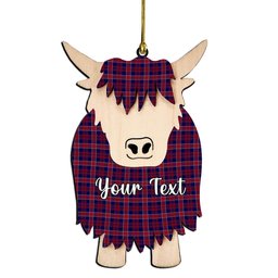 ScotsTee Shop Scottish Yoichi Couple Tartan Highland Cow Ornament Acrylic