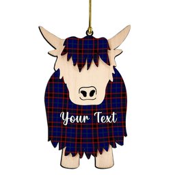 ScotsTee Shop Scottish Home Modern Couple Tartan Highland Cow Ornament Acrylic