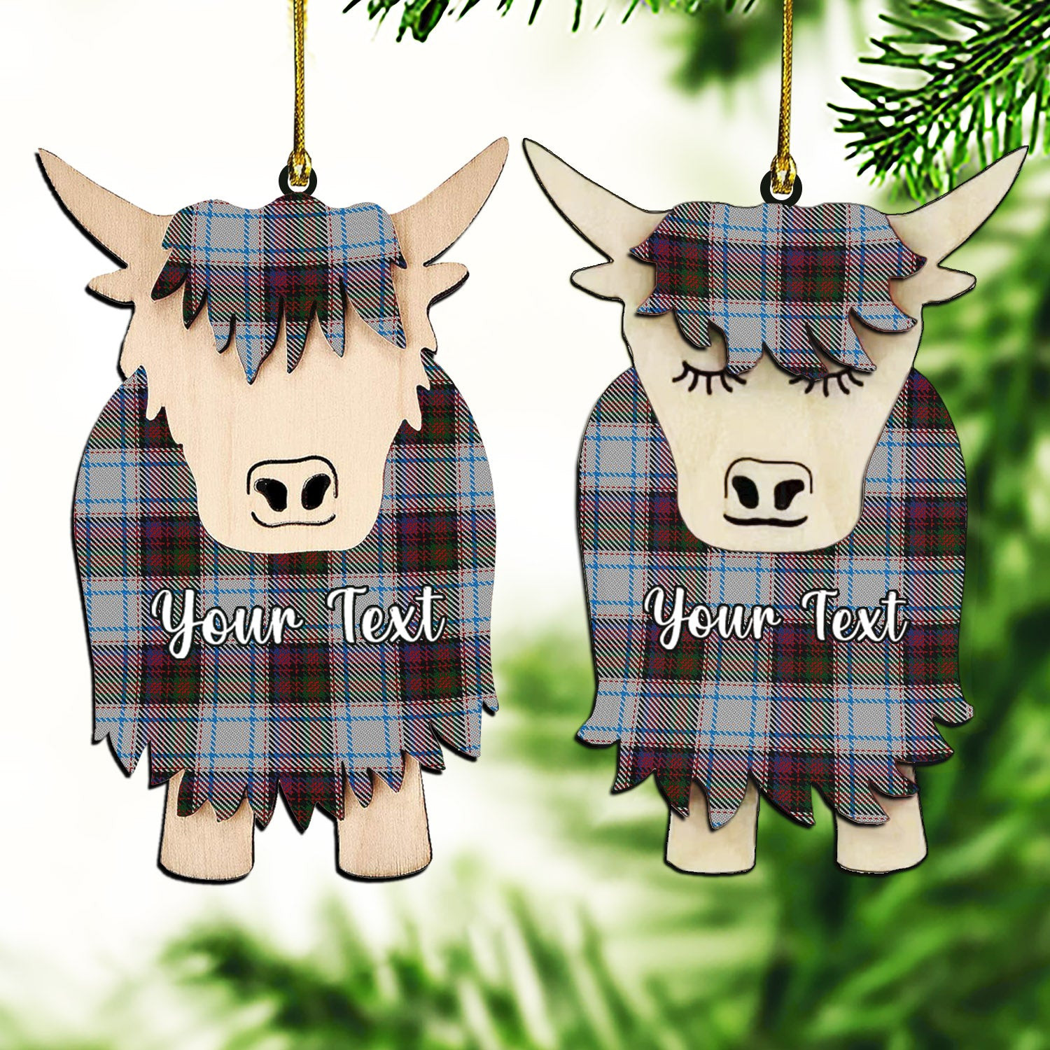 ScotsTee Shop Scottish McDonald Dress Ancient Couple Tartan Highland Cow Ornament Acrylic