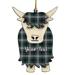 ScotsTee Shop Scottish Gordon Dress 1965 Couple Tartan Highland Cow Ornament Acrylic