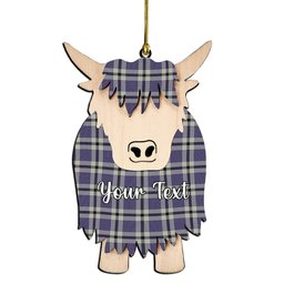 ScotsTee Shop Scottish Hanna Bible Couple Tartan Highland Cow Ornament Acrylic