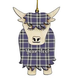 ScotsTee Shop Scottish Hanna Bible Couple Tartan Highland Cow Ornament Acrylic