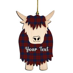ScotsTee Shop Scottish Lawlis Couple Tartan Highland Cow Ornament Acrylic