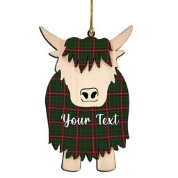 ScotsTee Shop Scottish King George VI Couple Tartan Highland Cow Ornament Acrylic