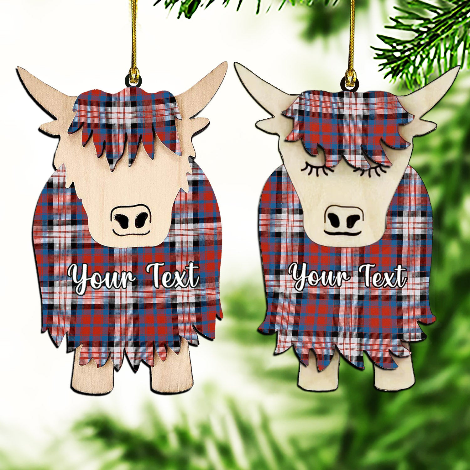 ScotsTee Shop Scottish McDonald Dress Irish Ancient Couple Tartan Highland Cow Ornament Acrylic