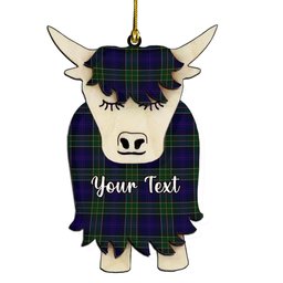 ScotsTee Shop Scottish Leung Couple Tartan Highland Cow Ornament Acrylic