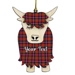 ScotsTee Shop Scottish McPherson Modern Couple Tartan Highland Cow Ornament Acrylic