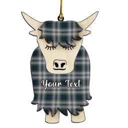 ScotsTee Shop Scottish Gordon Dress 3 Couple Tartan Highland Cow Ornament Acrylic