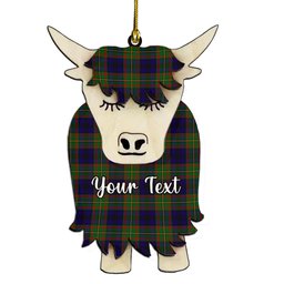 ScotsTee Shop Scottish MacLeish Couple Tartan Highland Cow Ornament Acrylic