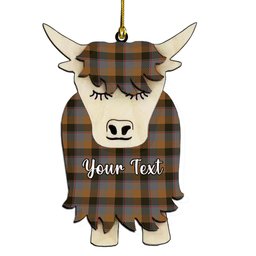 ScotsTee Shop Scottish Jardine 2 Couple Tartan Highland Cow Ornament Acrylic
