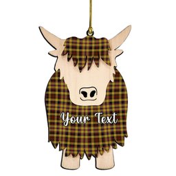 ScotsTee Shop Scottish Jardine Couple Tartan Highland Cow Ornament Acrylic