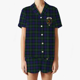 ScotsTee Shop Scottish Baird Modern Crest Women's Short Sleeve Short Set Tartan Pyjama Set