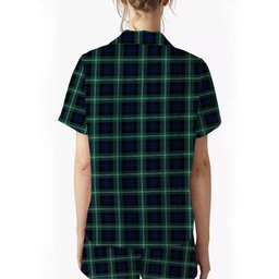 ScotsTee Shop Scottish Baillie of Polkemmet Modern Crest Women's Short Sleeve Short Set Tartan Pyjama Set